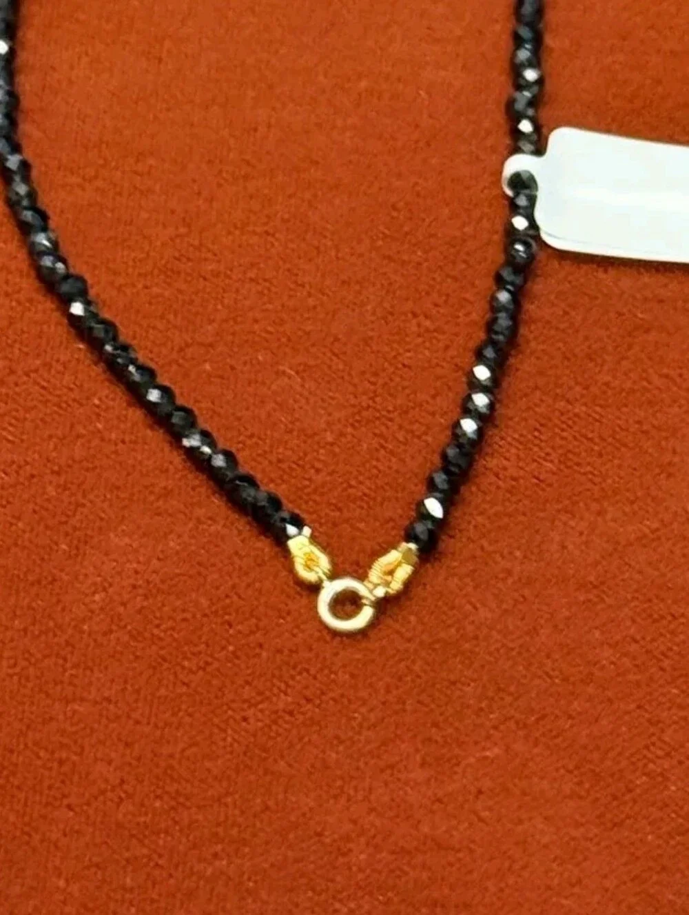 14K Yellow Gold Clasp 50.00 CTW Faceted Black Spinel Beaded Necklace